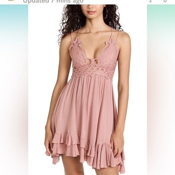 Free people Adella slip dress in Rose size xs New in package - Picture 3 of 11